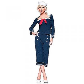 Tenue bleue marine jeune femme style vintage 50 (36/38)