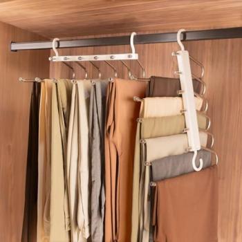 Four‑Piece 6‑in‑1 Trouser Hanging Solution – White