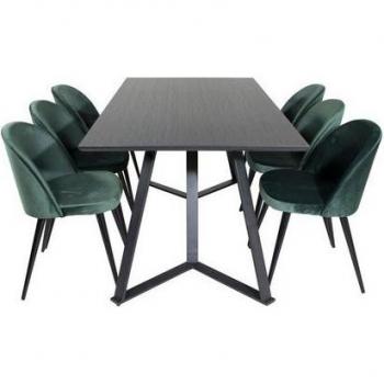Ebuy24 Esstisch Marina (schwarz, 7-tlg)
