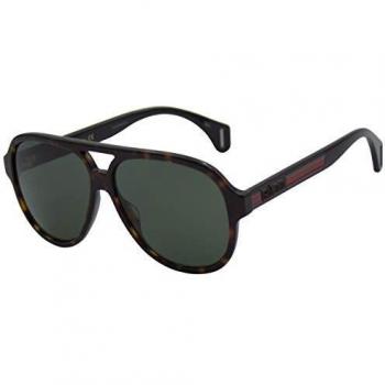 Gucci GG-0463-S 003 Sonnenbrille Havana schwarz glänzend grau-grün