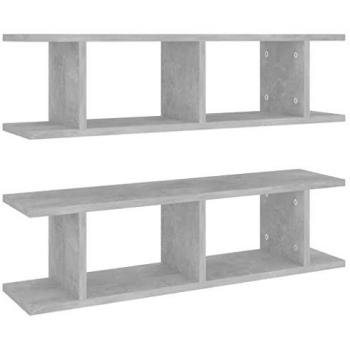 Étagères flottantes 2x gris béton 75x18x20 cm bois d'ingénierie