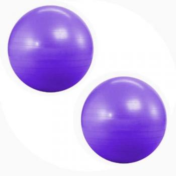 Kabalo Purple 65cm Swiss Yoga Fitness Ball Bundle for Pregnancy and Birth Exercises