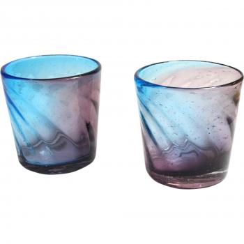 Instagrammable Churaumi Rock Glasses, Castle Enterprise – 2 Pack Large Purple & Blue