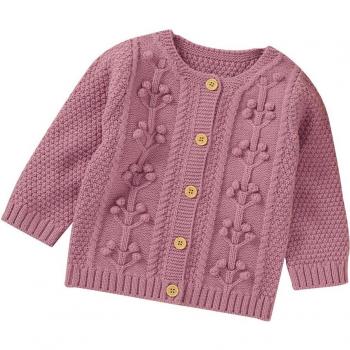 Pull manteau imprimé florale à boutons simple bébé 0-2 ans