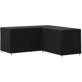 Copertura per Divano a L Nera 215x215x80 cm 420D Oxfordcod mxl 84641