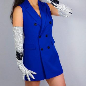 Guantes Cortos 5” de Látex Brillante, Estampado Diario, Negro-White Contrast – WPU218