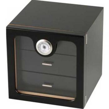 Funktionaler Humidor Schrank in Schwarz für ca. 50 Zigarren mit 3 Fächern