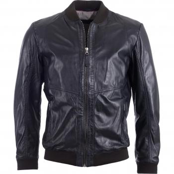 JCC Herrenblouson 6010092-2, Größe S, schwarzes Lammleder, Baumwolle und Polyester Füllung