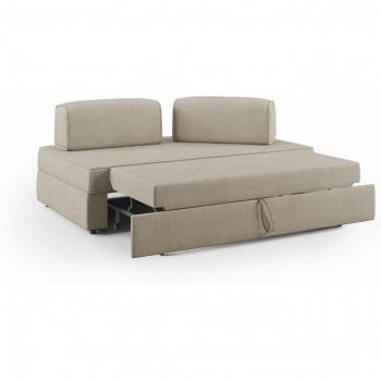 Canapé Libération 180 cm – Beige, Tissu Imperméable, Pouf et Dossier amovibles