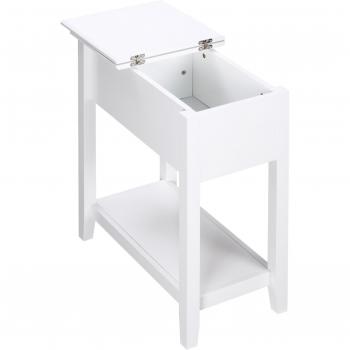 Mesita de Noche con Estante de Almacenamiento Blanco 60,5x32,5x70 cm