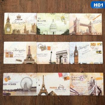 Set de 9 postales vintage de paisajes europeos