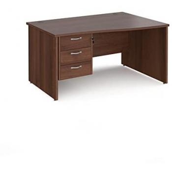 1400mm Walnut Wave Desk with Right Hand Pedestal