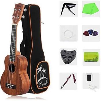 Muslady 21” Soprano Mogano: Ukulele con Tutto Incluso