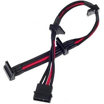 Silverstone 4-pin Molex to 4x SATA cable 30 cm