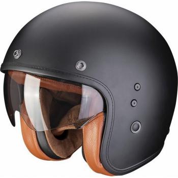 Casco jet cafe racer scorpion belfast evo luxe nero opaco