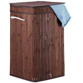Relaxdays Eco‑Bamboo Pop‑Up Laundry Bag