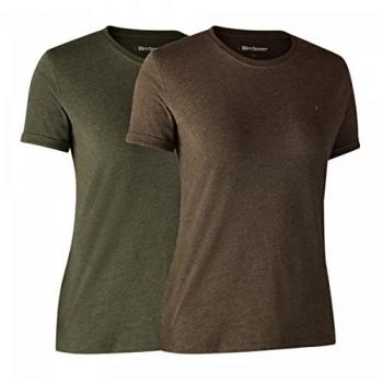 Deerhunter Ladies’ 2-Piece T-Shirt Set – Green Melange / Leaf Melange, EU 38