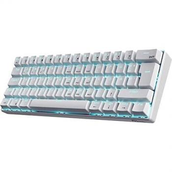 RK61‑DE Royal Kludge : clavier mécanique 60 %, QWERTZ, Bluetooth, blanc