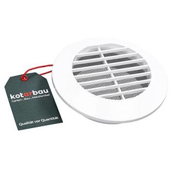 Grille de ventilation KOTARBAU diamètre 100 mm en plastique blanc avec moustiquaire