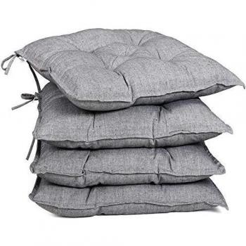 Coussins de chaise avec attaches gris clair 40x40x8cm