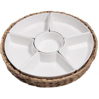 Ensemble apéritif tressé 7 pièces 36 cm