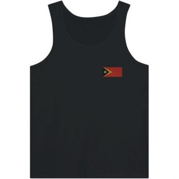 Kleidungsstück – Osttimorische Flagge – Schwarz – 100 % Baumwollstoff – Eng anliegend – Unisex