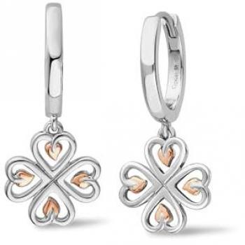 Tree of Life® Heart Silver Drop Hoop Earrings