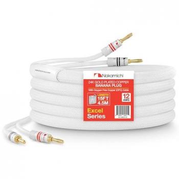 K-24 Gold Nakamichi: Plug Banana + Cable de Alto-Falante Cobre Trenzado