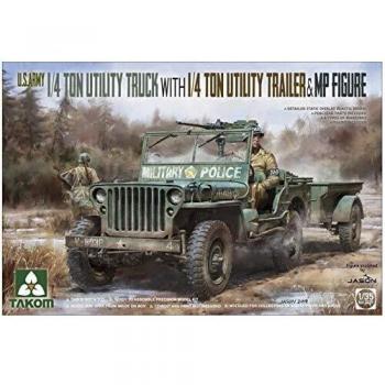 Camion Utilitaire US Army 1/4 Tonne, Remorque 1/4 Tonne – Takom