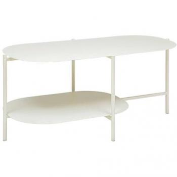Table basse Haja : métal, 100 cm × 50 cm, blanc