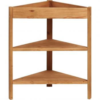Étagère d'angle en bois marron clair