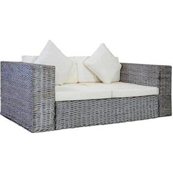 2-Seater Sofa in Grey with Cushions