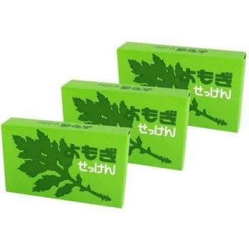Shiosha Wiedooderzeep Mugwort, 4 stukjes, 3-verpakking set, stevige zeep, gemaakt in Japan, ongeur, zonder kleur