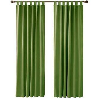 Deconovo Kälteschutz Vorhang 200x140 cm Apfelgrün 2er Set