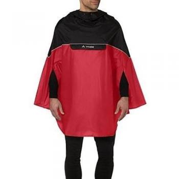Vaude Covero II Poncho L Hombre Rojo y Negro