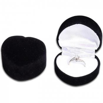 Heart Velvet Jewelry Box for Engagement