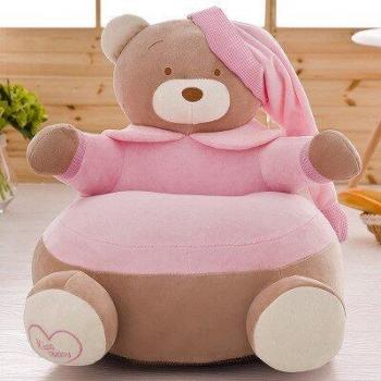 Silla Puff Bebé Lavable Oso Dibujo Sin Relleno Cubierta Única Bolsa de Frijoles MJ1030