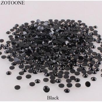 1000pcs Black Flat Back Nail Art Rhinestones
