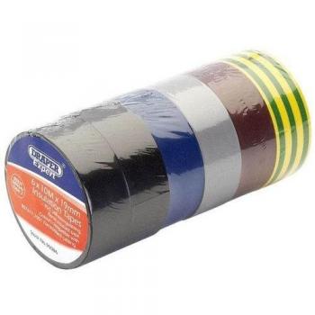 Draper Expert 6 x 10M x 19mm Mixed Colours Insulation Tape