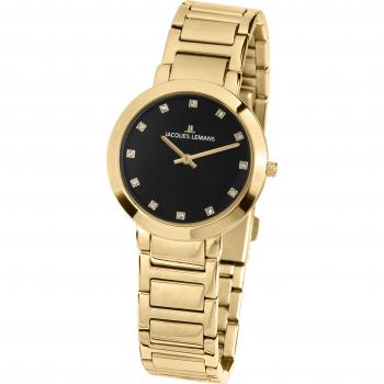 Jacques Lemans Damenzeitmesser Analog – Quarz, Edelstahlbeschichtung, 1‑1842.1K
