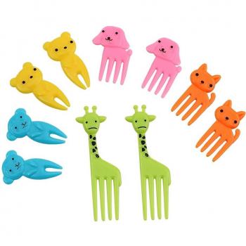 NICEYARD Mini Cartoon Fruit Forks for Kids 10pcs