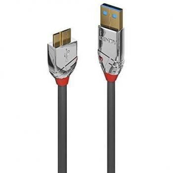 Lindy 0.5m USB 3.0 Type A to Micro-B Cable, Cromo Line