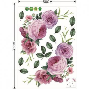Autocollant Muraux Rose Pivoine Élégance