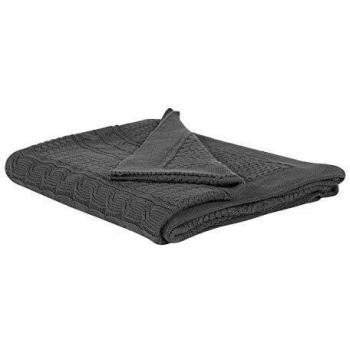 Couverture Scandinave en Coton Gris Foncé 140 x 170 cm