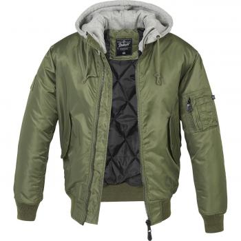 Brandit Hooded MA1 Bomber Jacket in olive, XXL