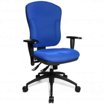 Topstar Wellpoint 30 SY – Ergonomischer Bürostuhl mit Armlehnen, Muldensitz, blau