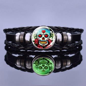 Bracelet punk avec breloque et effet phosphorescent