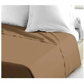 Drap Plat en Coton Beige de 57 Fils, Dimensions 240x300 cm, Marque Home Linge Passion HP61336
