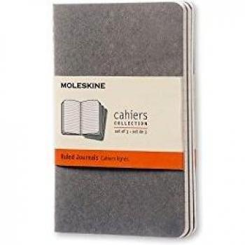 Moleskine Soft Grey Ruled Cahier Pocket Journal (3 Set)