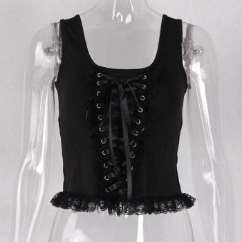 Lolita Style Lace Up Crop Top